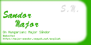 sandor major business card