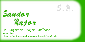sandor major business card